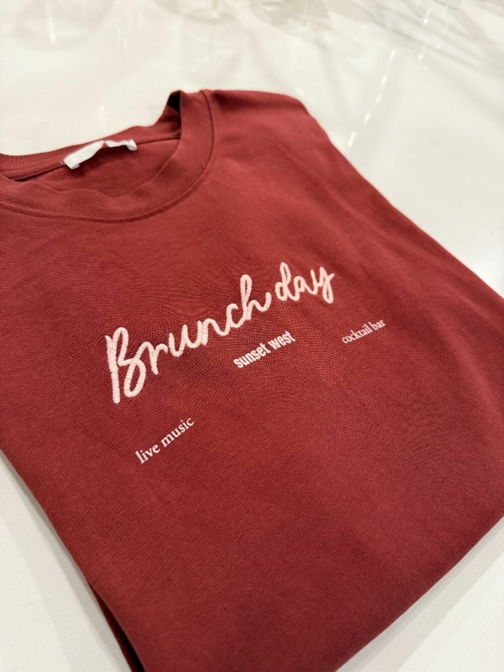 Zara "Brunch Day" Sunset West Graphic Tee – (Relaxed Fit)